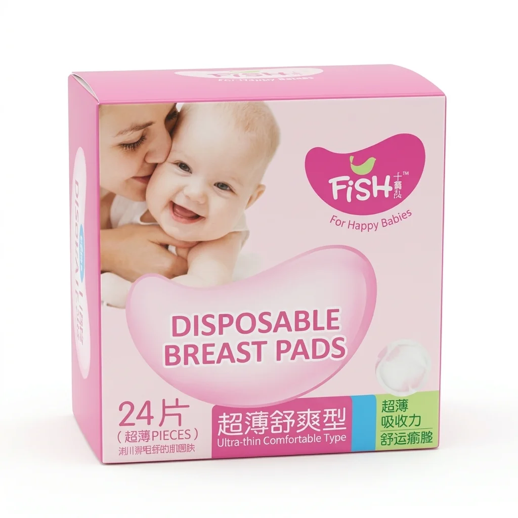 فيش فوط صدر للاستخدام مرة واحدة - 24 قطعة — Fish — Box of 24 disposable breast pads / علبة 24 فوطة صدر