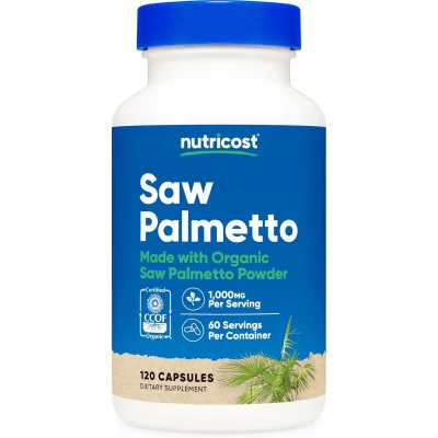 نيوتريكوست (Nutricost) بالميتو المنشاري لدعم صحة البروستاتا والوظائف البولية، كبسولات - 120 كبسولة