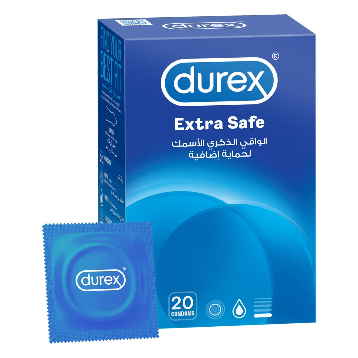 Durex Extra Safe 20 Condoms - 20 pcs — Durex — 20 pcs / 20 قطعة